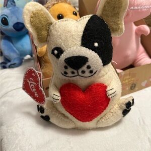 Cute frenchie Dog Plush with Heart